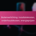 Buitenverlichting: installatiekosten, onderhoudskosten, energieprijzen