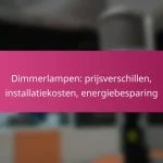 Dimmerlampen: prijsverschillen, installatiekosten, energiebesparing