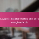 Inbouwspots: installatiekosten, prijs per stuk, energieverbruik