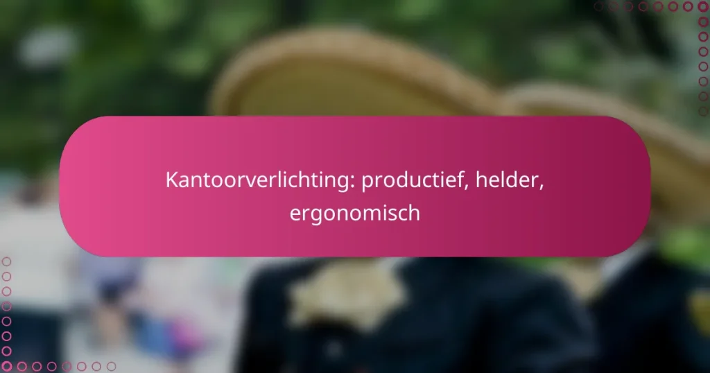 Kantoorverlichting: productief, helder, ergonomisch