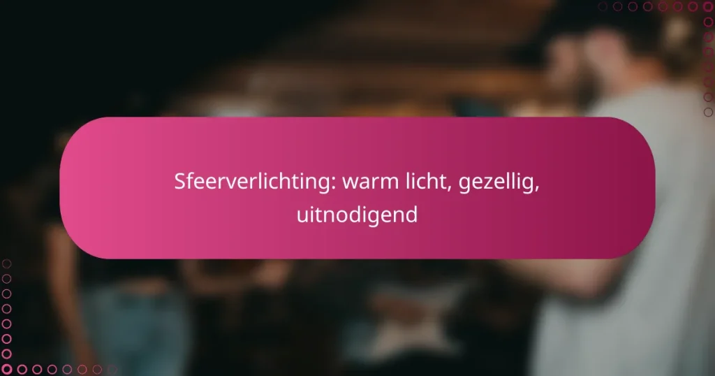 Sfeerverlichting: warm licht, gezellig, uitnodigend