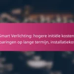 Smart Verlichting: hogere initiële kosten, besparingen op lange termijn, installatiekosten