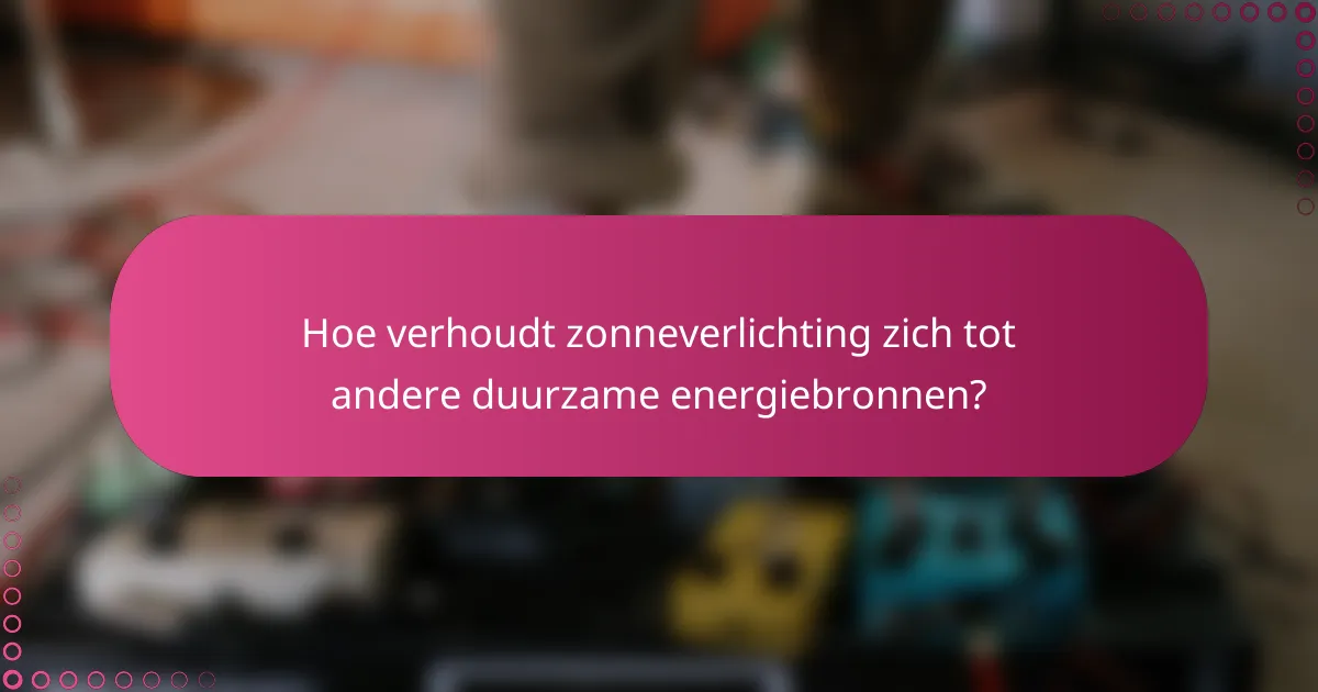 Hoe verhoudt zonneverlichting zich tot andere duurzame energiebronnen?