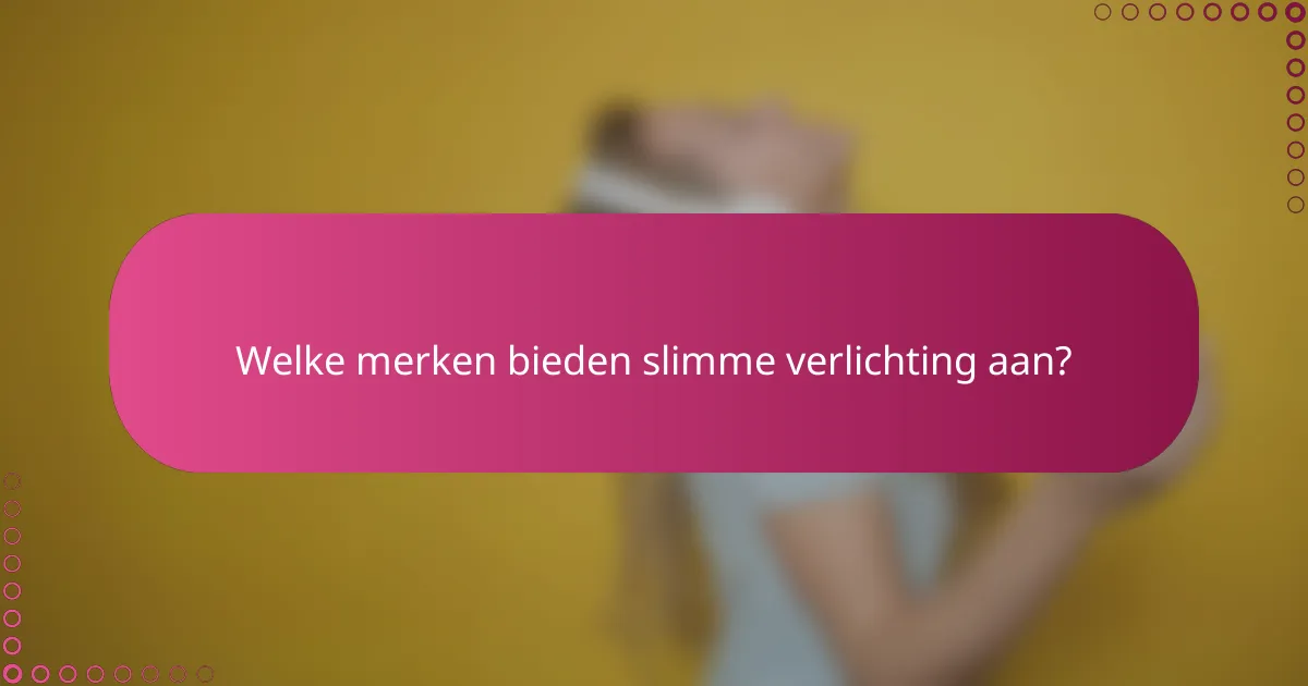 Welke merken bieden slimme verlichting aan?